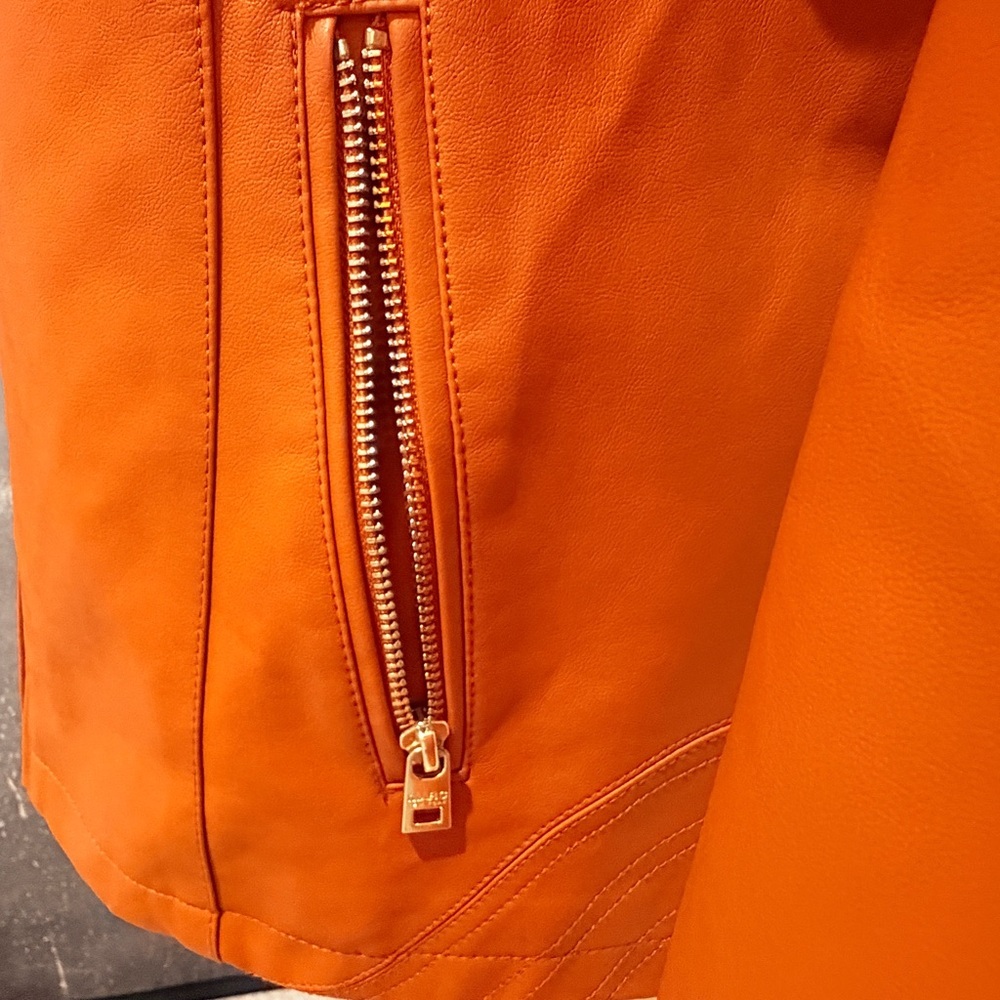 Marc New York Faux Orange Leather Moto Jacket - NWOT. - Picture 11 of 12